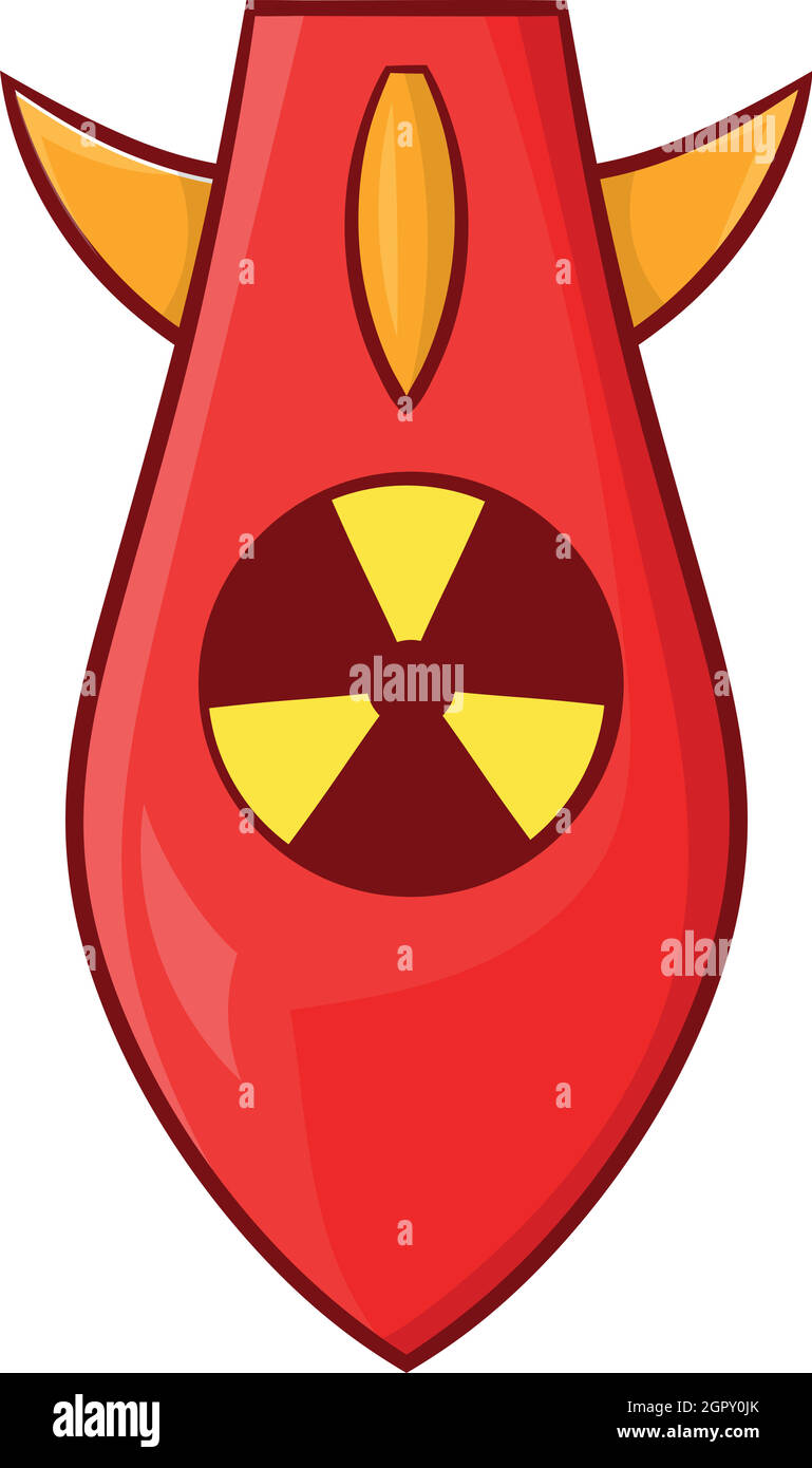 Nuklearen Sprengkopf Symbol, Cartoon-Stil Stock Vektor