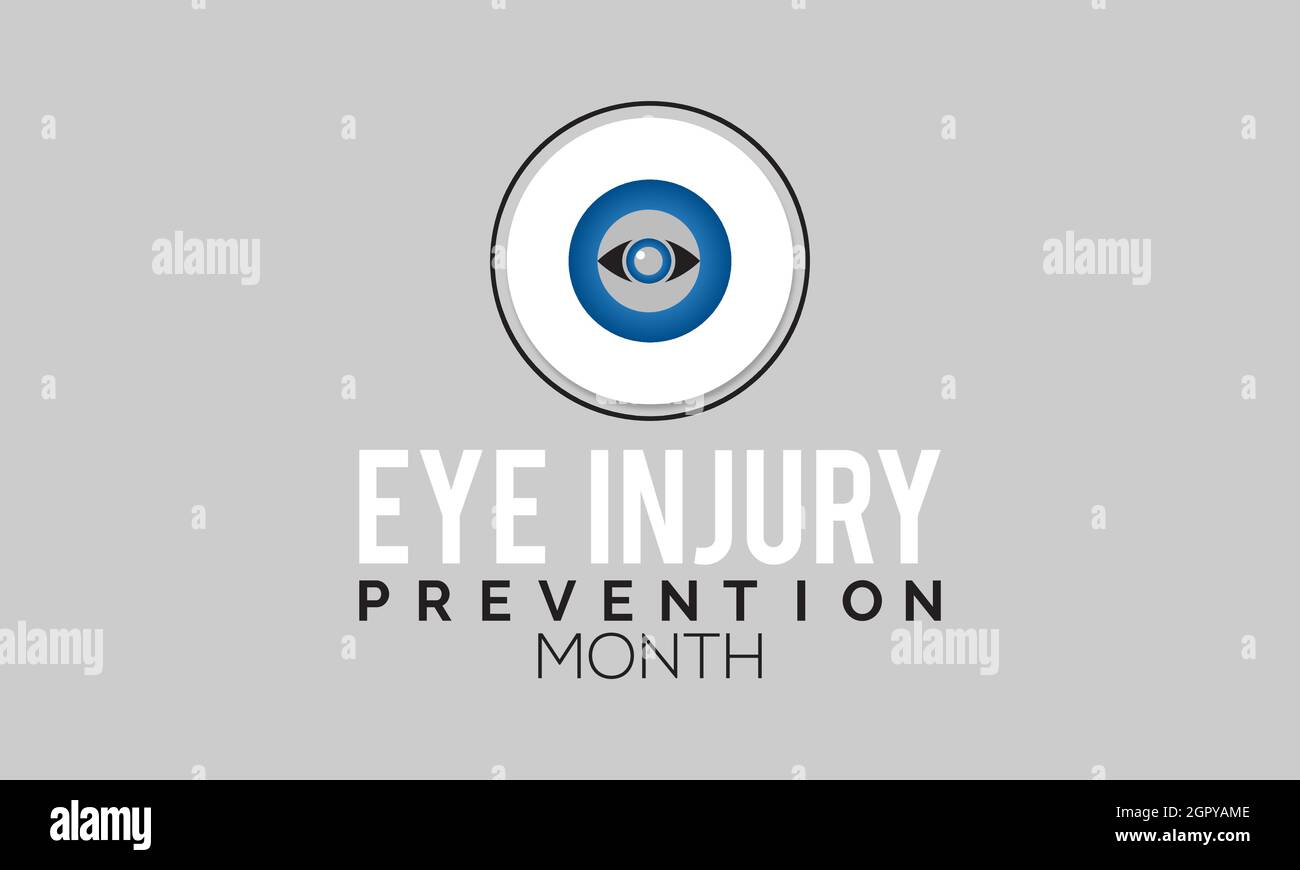 Design der Banner-Vorlage zur Vermeidung von Augenverletzungen mit weißem Hintergrund. Stock Vektor