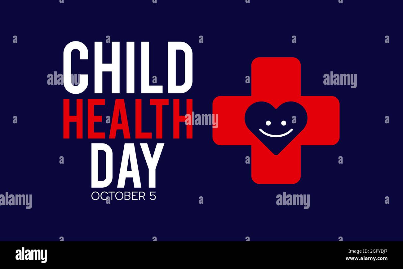 Kindergesundheitstag Bewusstsein Bundes Einhaltung Tag Banner-Vorlage Design mit weißem Hintergrund. Stock Vektor