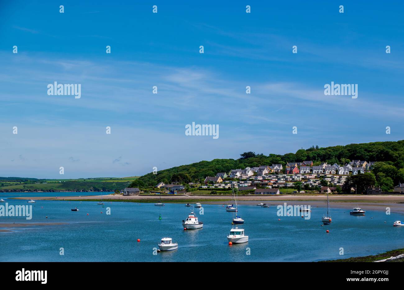 Schöne Aussicht auf den Courtmacsherry Hafen in der Grafschaft Cork, Irland. Stockfoto