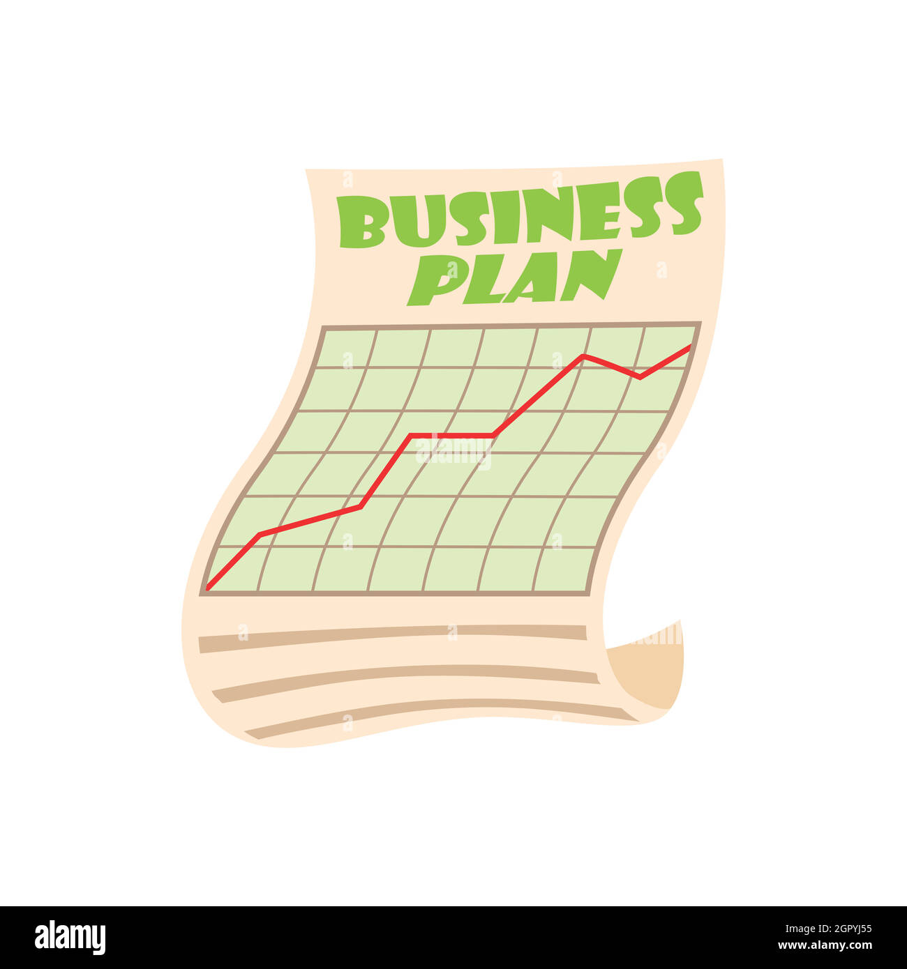Business-Plan-Symbol, Cartoon-Stil Stock Vektor