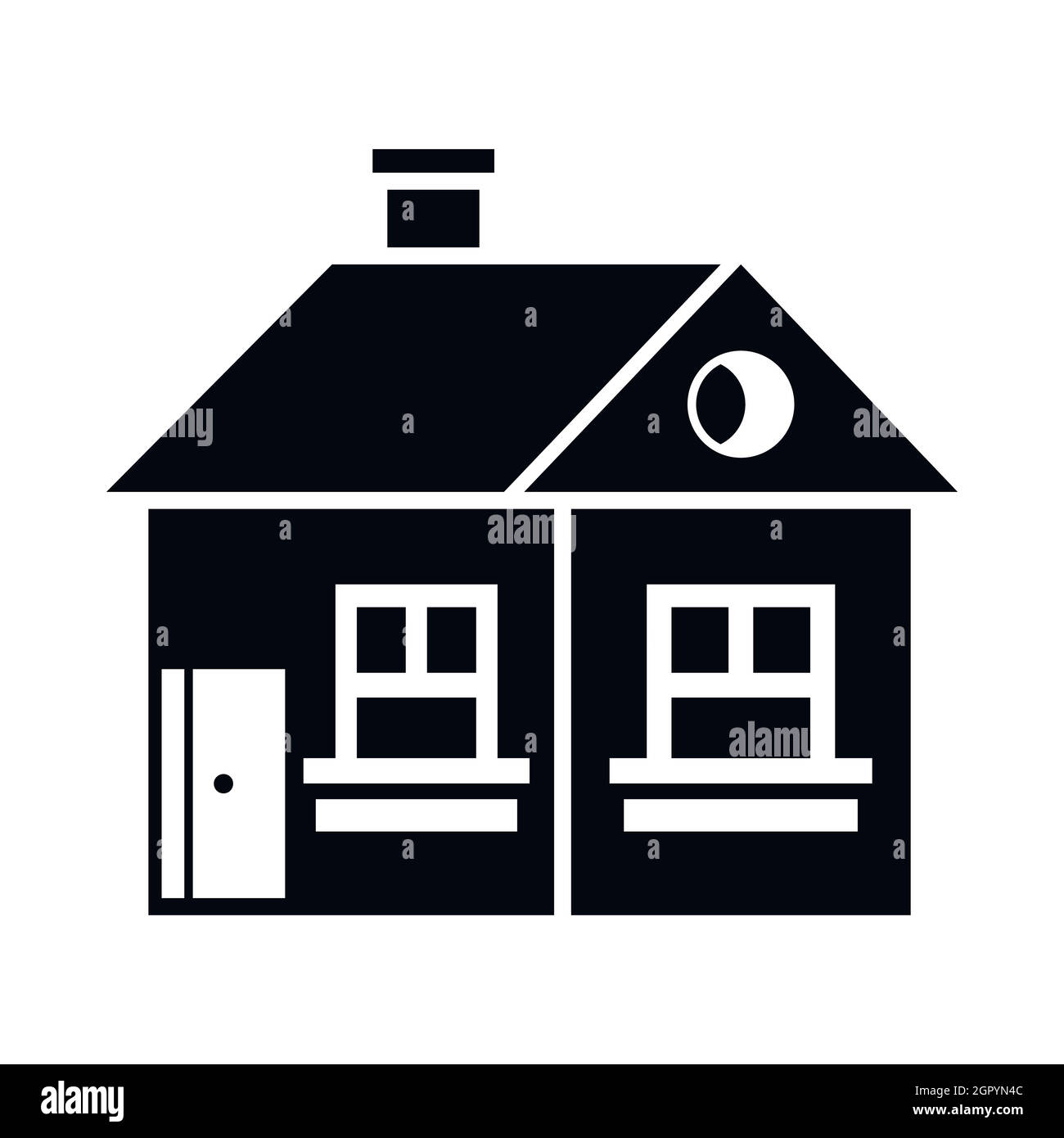 Große einstöckige Haus-Symbol, einfachen Stil Stock Vektor