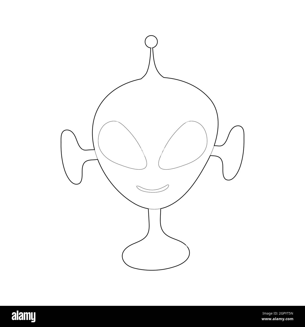 Alien-Symbol im Umriss-Stil Stock Vektor