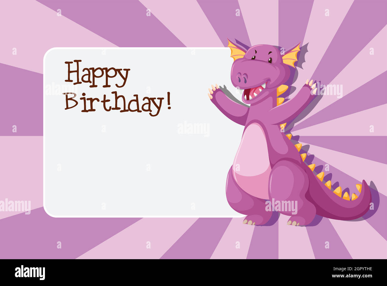 Ein Dinosaurier auf Geburtstagsvorlage Stock Vektor