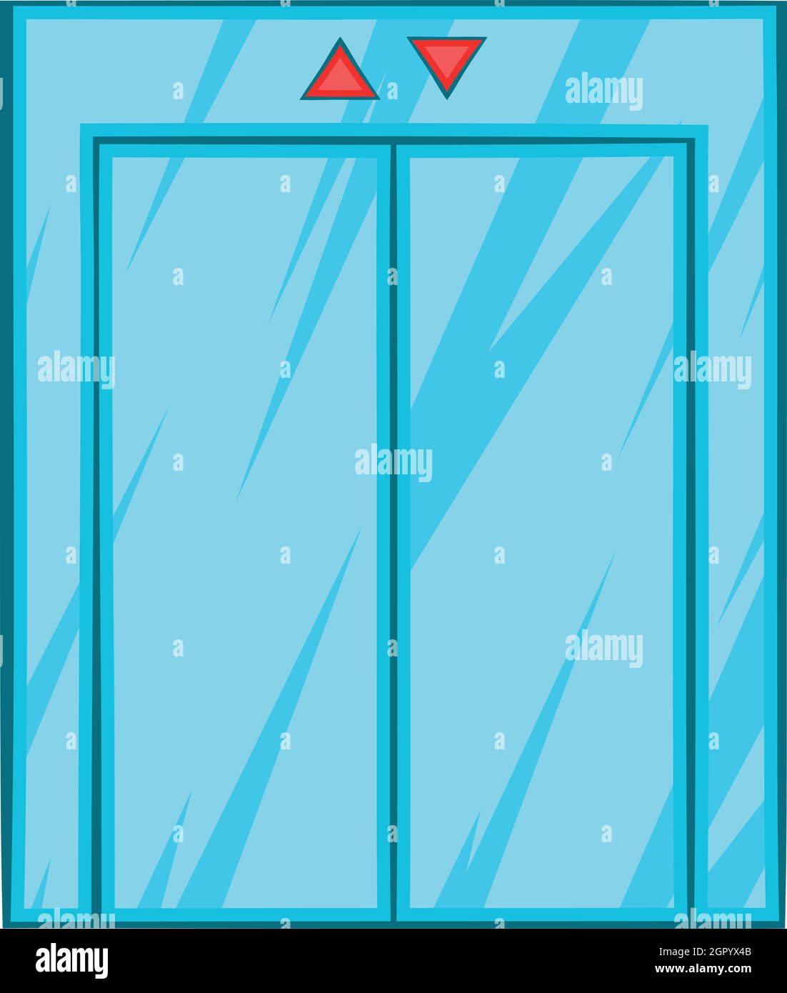 Aufzug mit geschlossener Tür-Symbol, Cartoon-Stil Stock Vektor