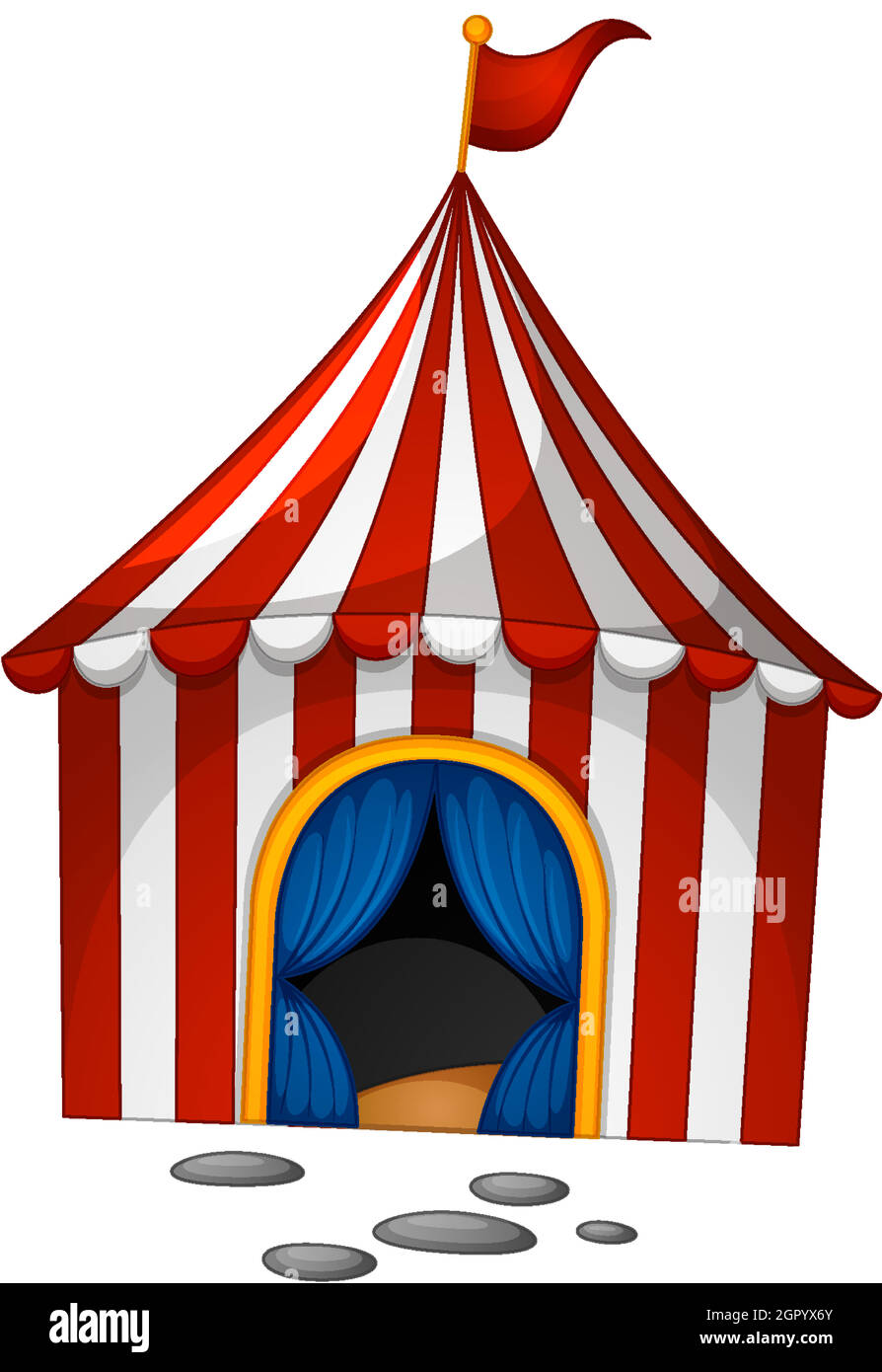 Zirkus im Cartoon-Stil auf weißem Hintergrund Stock Vektor