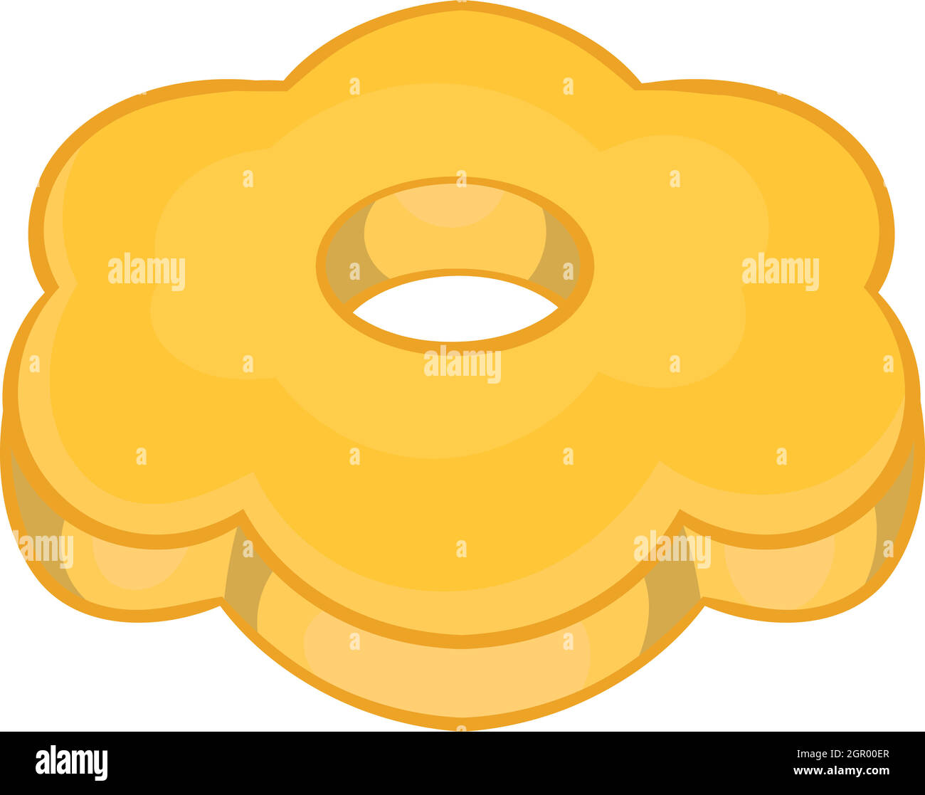 Cookie-Blume geformt Cartoon-Stil-Ikone Stock Vektor