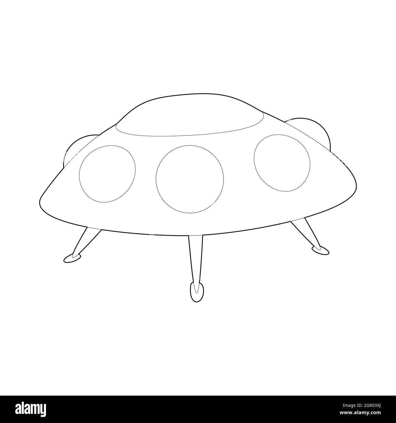UFO Untertasse Symbol im Umriss-Stil Stock Vektor