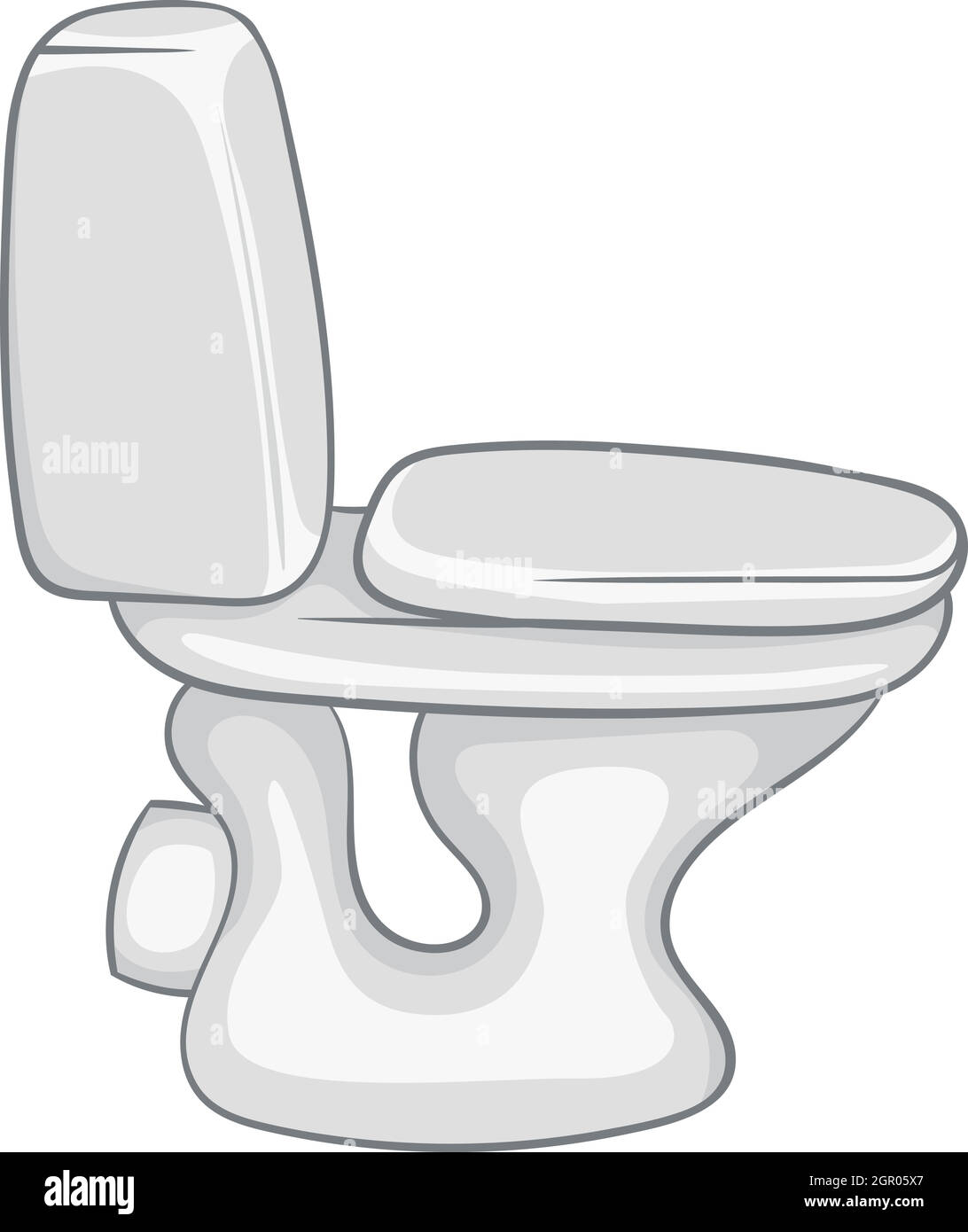 Weiße WC-Schüssel-Symbol, Cartoon-Stil Stock Vektor