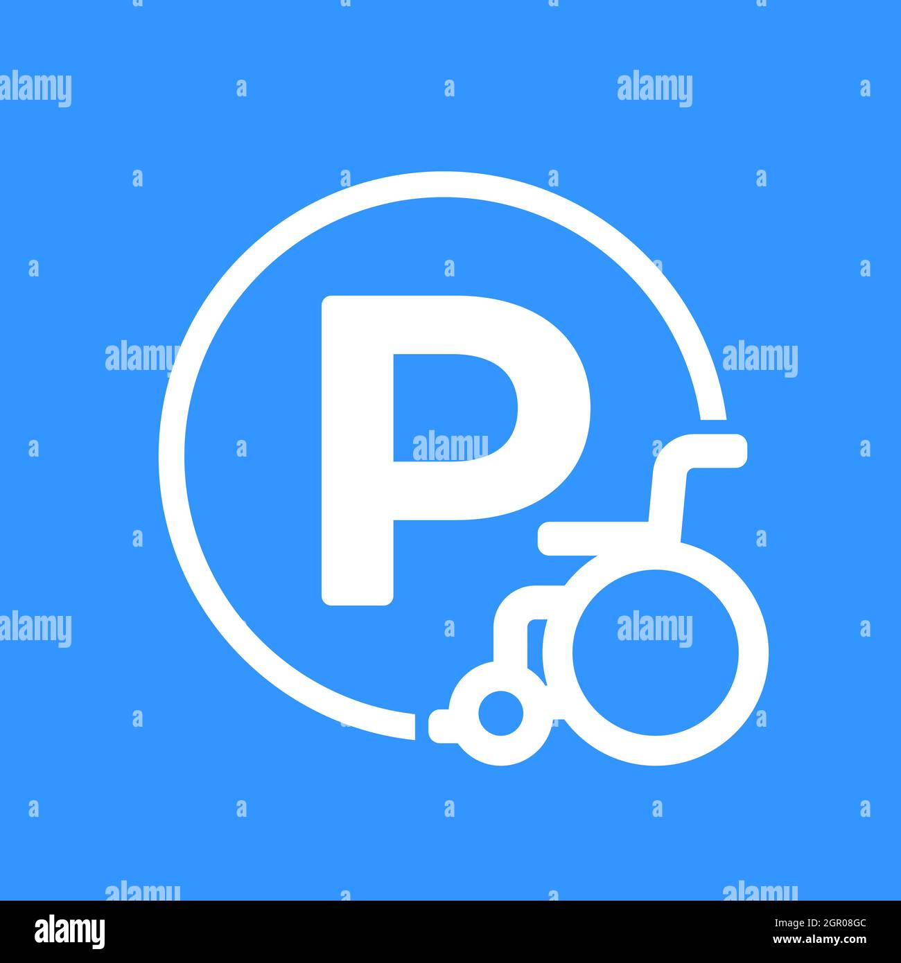 Behindertenparkschild, Vektorsymbol Stock Vektor