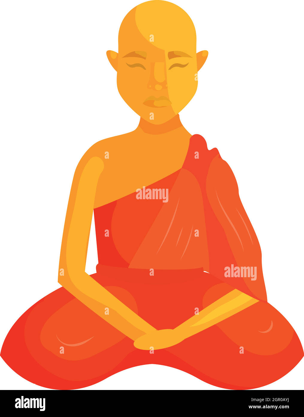 Buddhistischer Mönch Symbol, Cartoon-Stil Stock Vektor