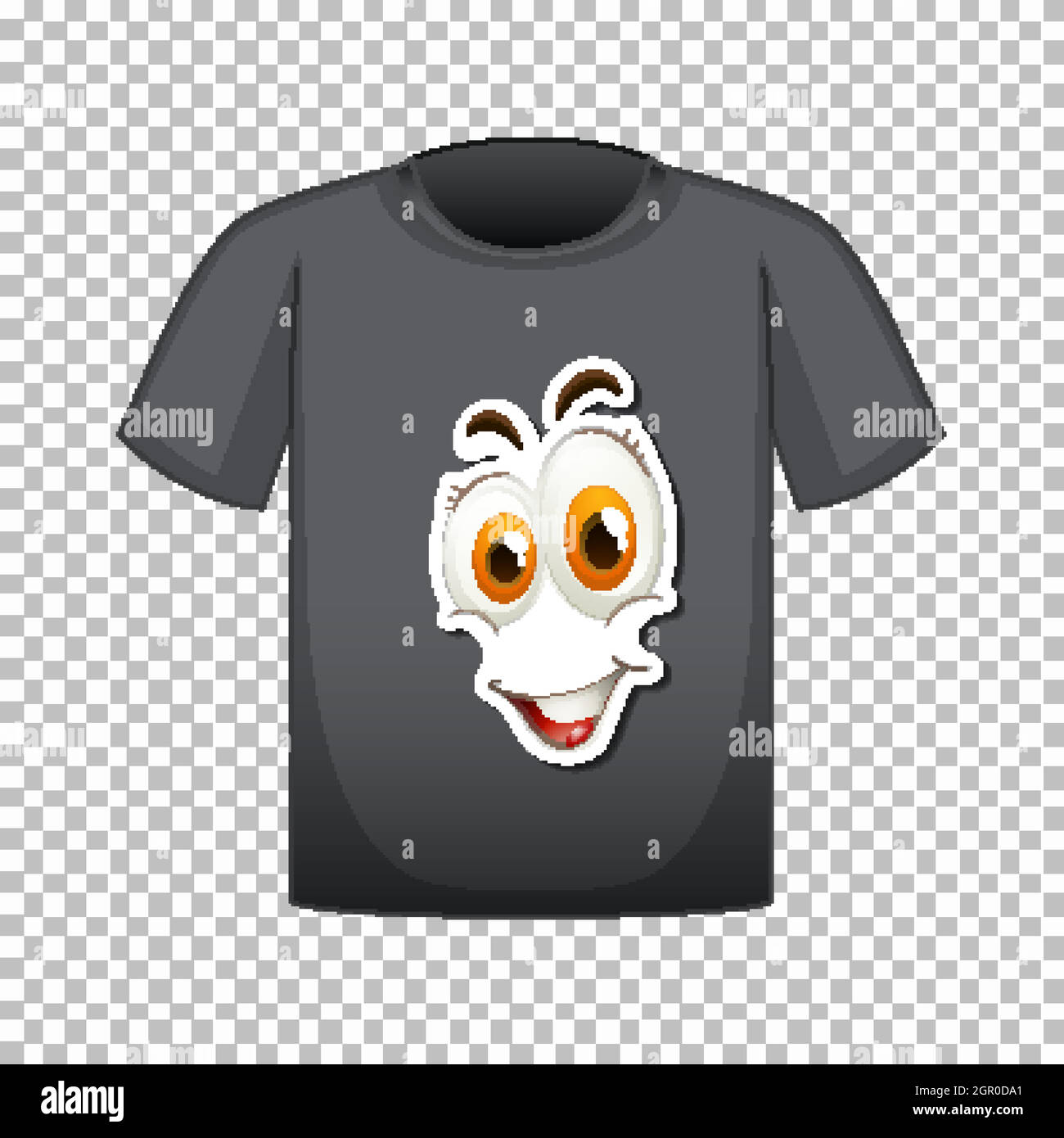 T-Shirt-Dessin mit Grafik vorne Stock Vektor