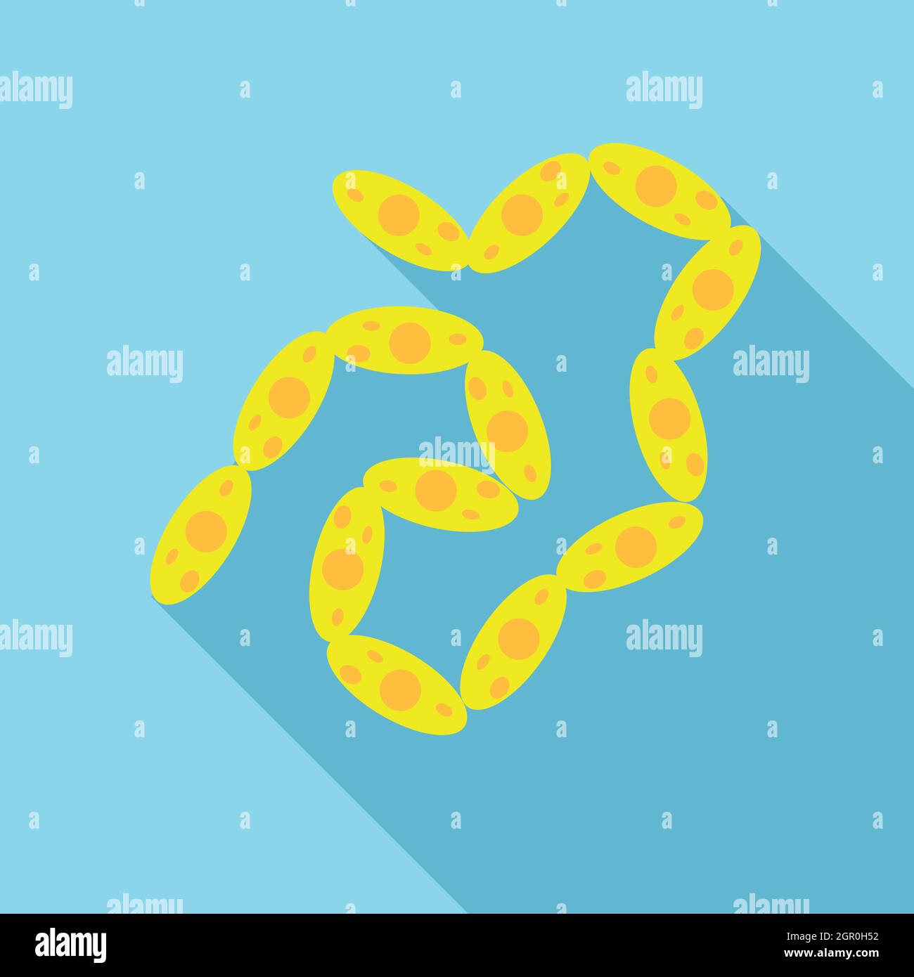Gelbe Stab förmige Virus Symbol, flachen Stil Stock Vektor