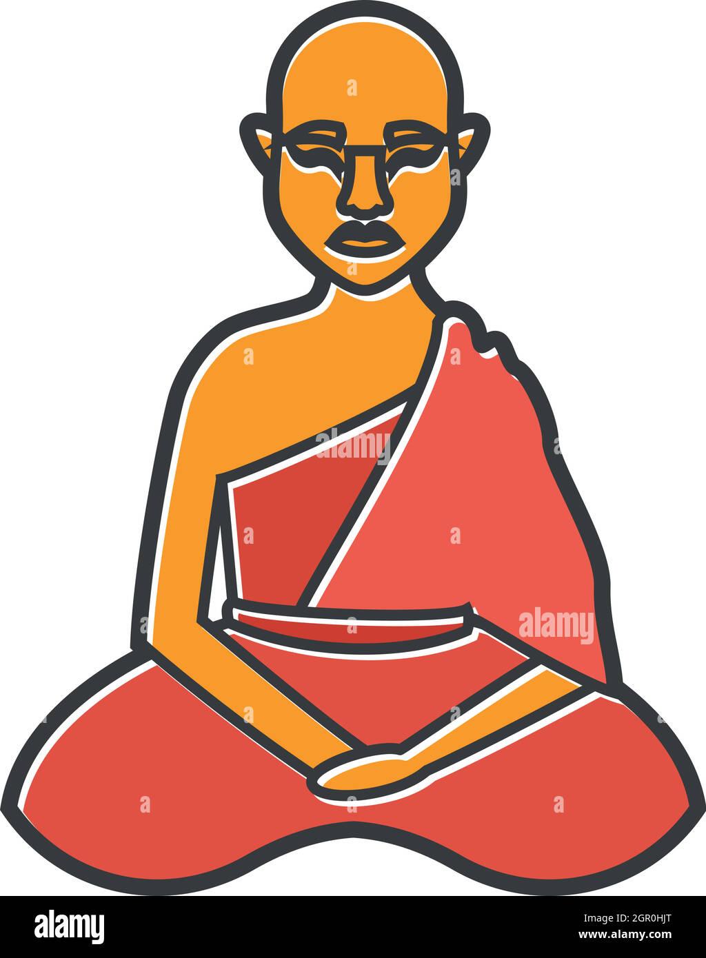 Buddhistischer Mönch Symbol, flachen Stil Stock Vektor