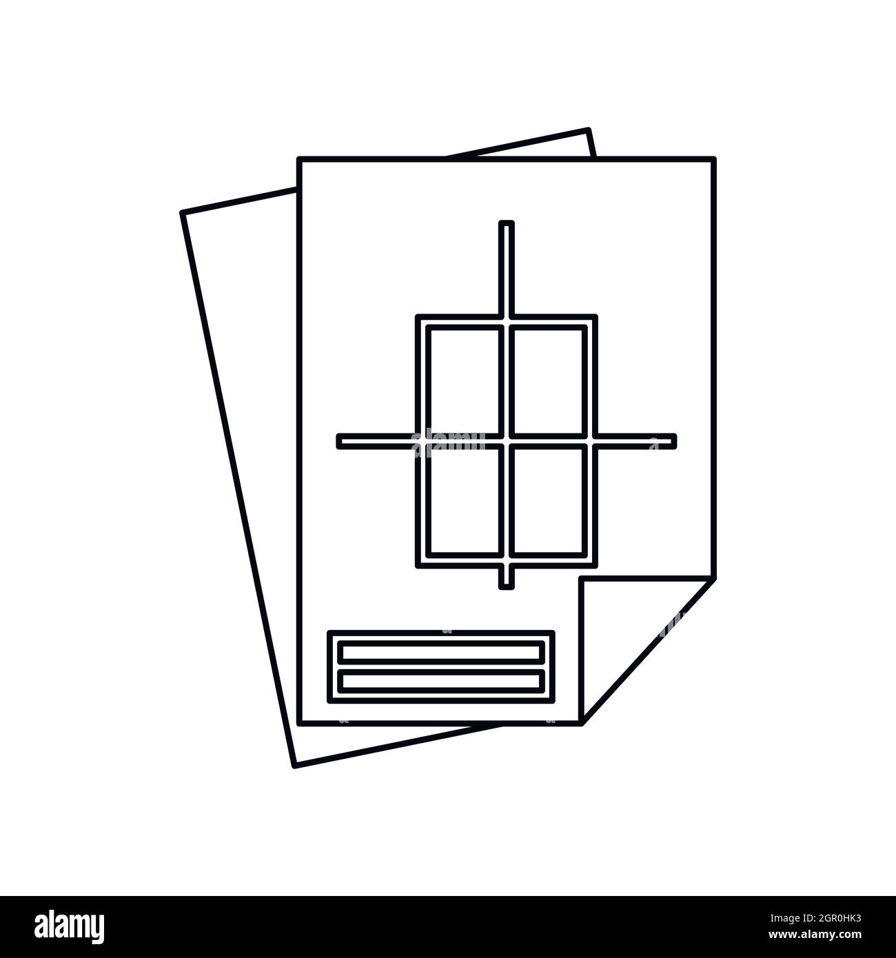 Hausbau-Projekt-Symbol, Umriss-Stil Stock Vektor