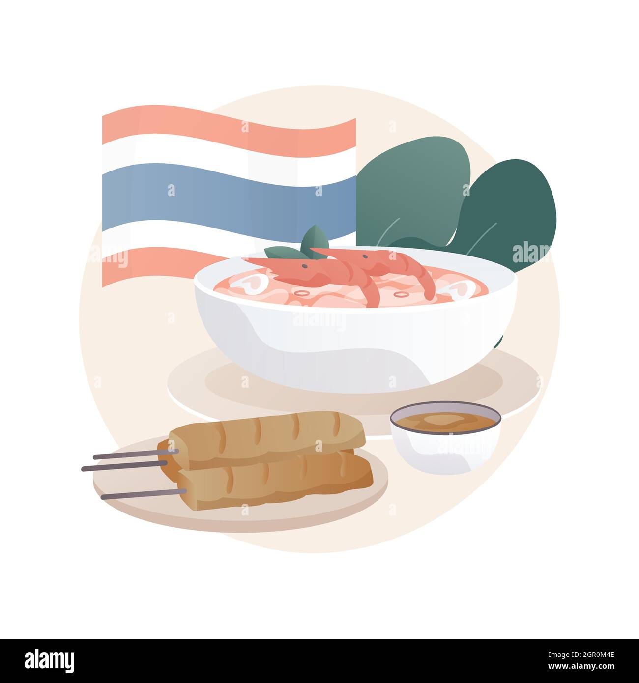 Thai Cuisine abstrakte Konzept Vektor-Illustration. Stock Vektor