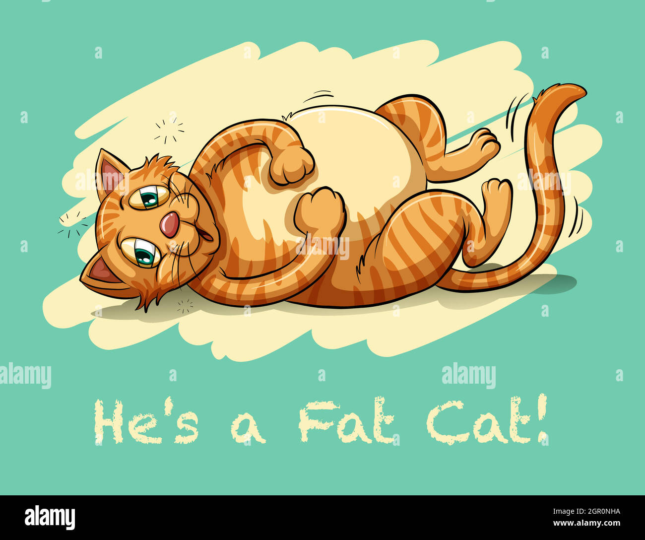 Er sagt, dass er eine fette Katze ist Stock Vektor