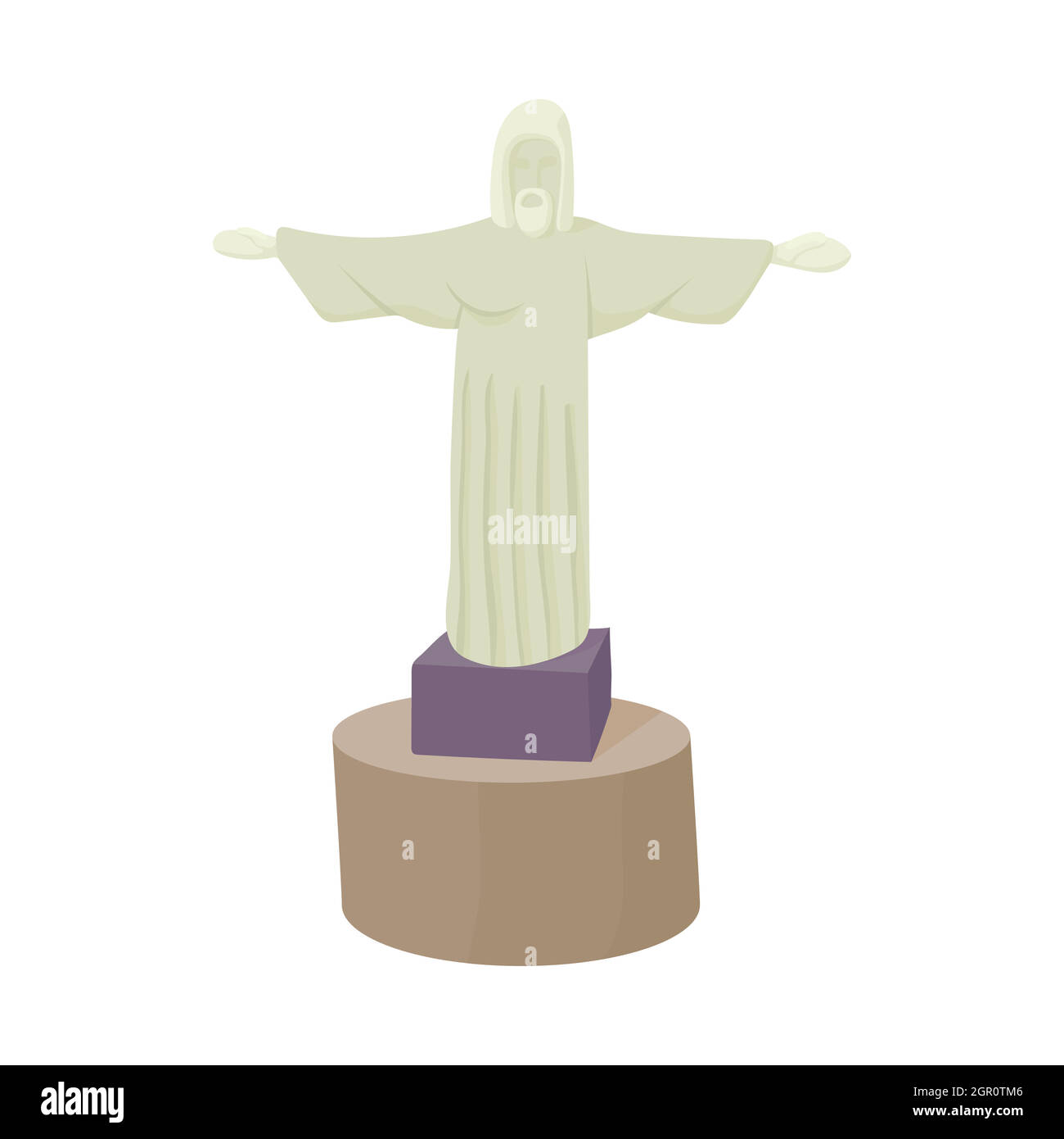 Statue von Christus Erlöser Symbol, Cartoon-Stil Stock Vektor