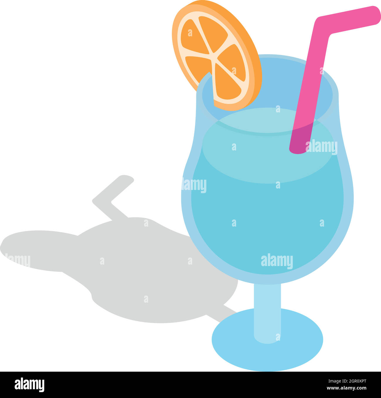 Blue Cocktail mit Scheibe orange Symbol Stock Vektor