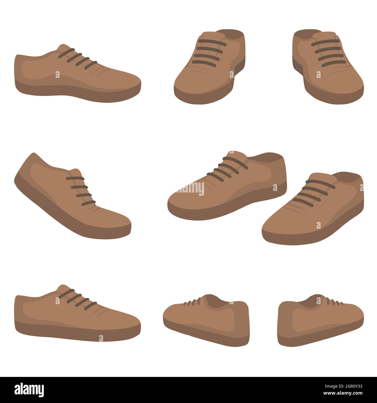 Schuhe. Hinten, vorne, Seitenansicht Stock-Vektorgrafik - Alamy