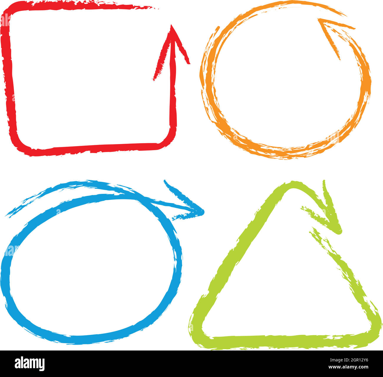 Doodles Linie in vier Farben Stock Vektor