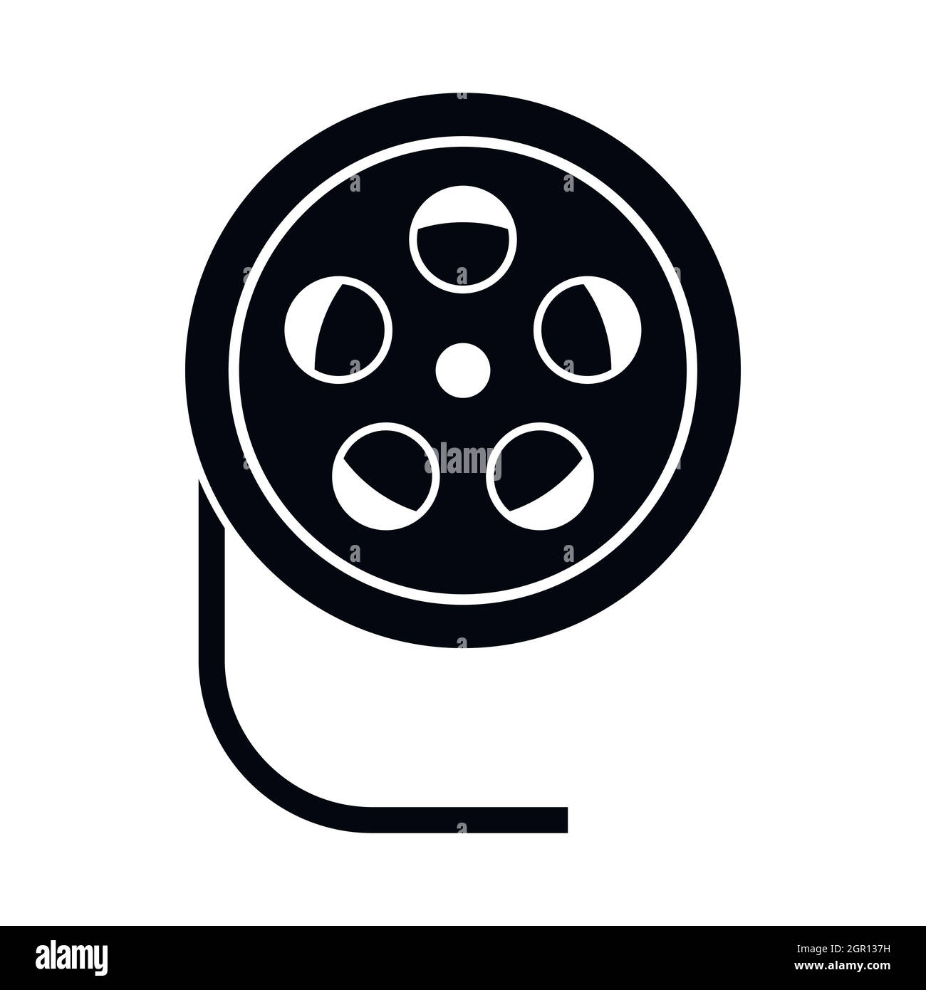 Reel mit Filmikone, einfachen Stil Stock Vektor