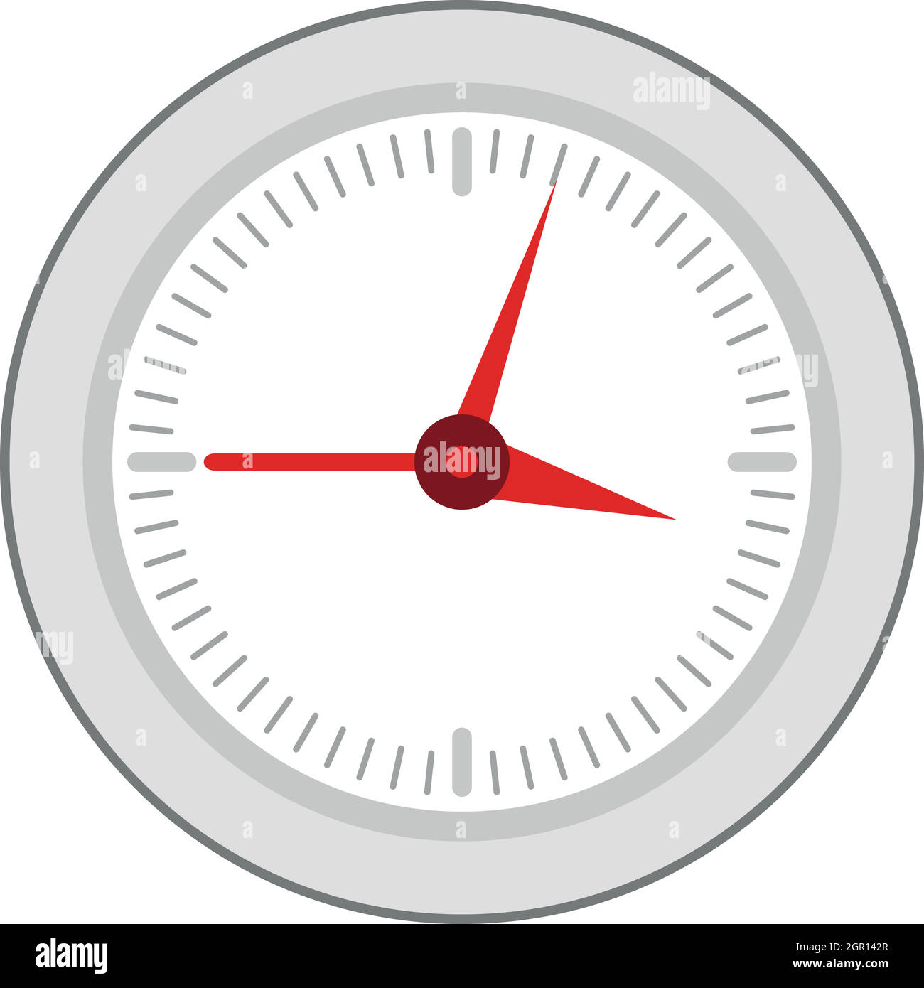 Runde Wanduhr mit roten Pfeile-Symbol flach Stil Stock-Vektorgrafik - Alamy