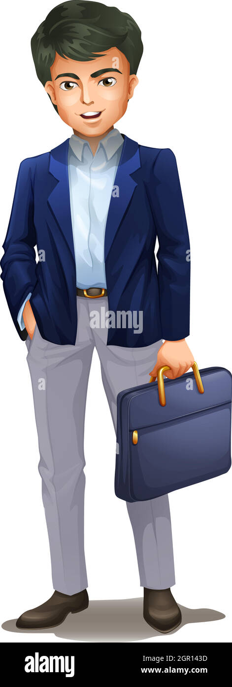 Ein Geschäftsmann mit einem Koffer Stock Vektor