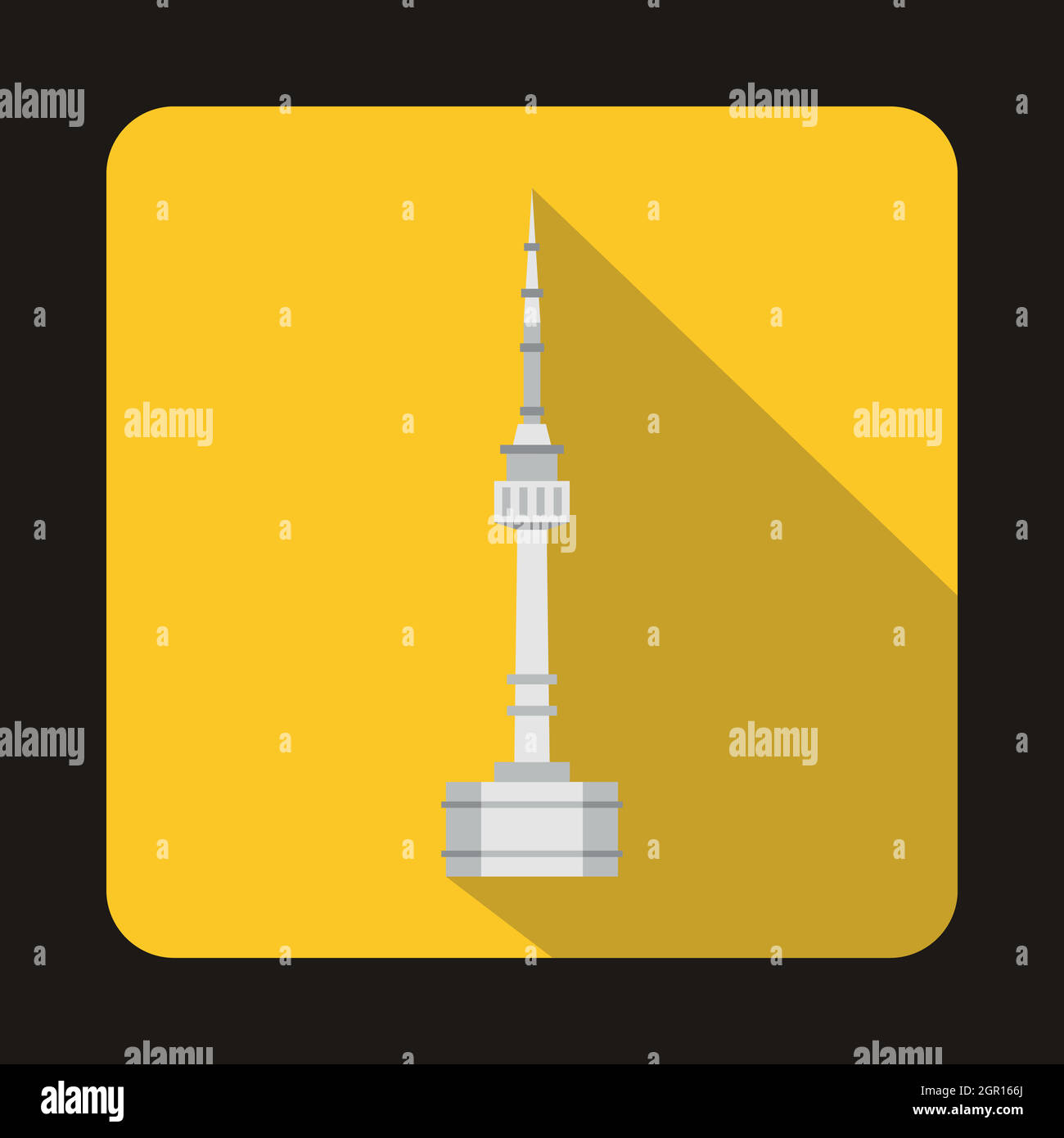 N Seoul Tower, Südkorea Symbol, flachen Stil Stock Vektor