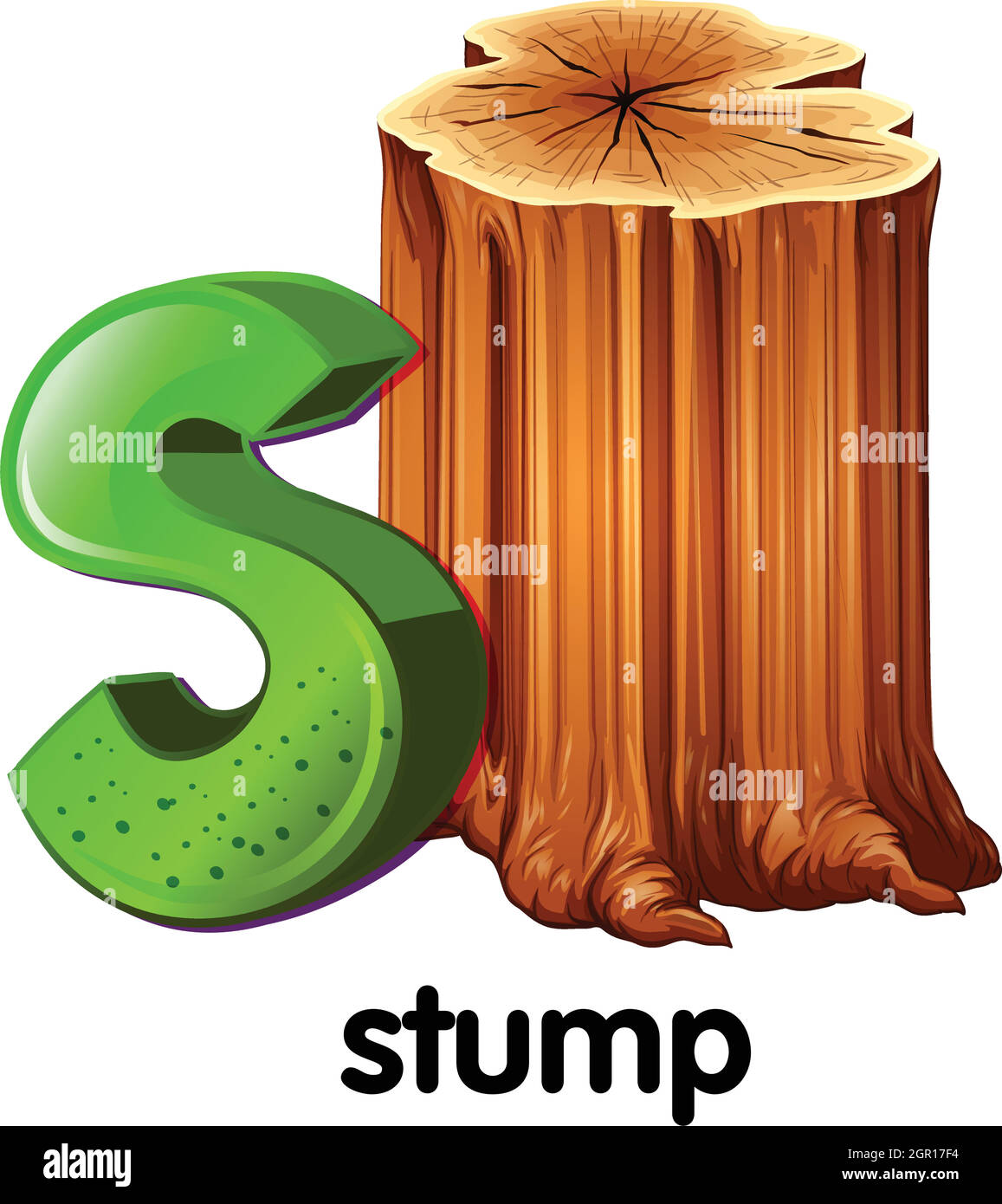 Ein Buchstabe S für Stumpf Stock Vektor