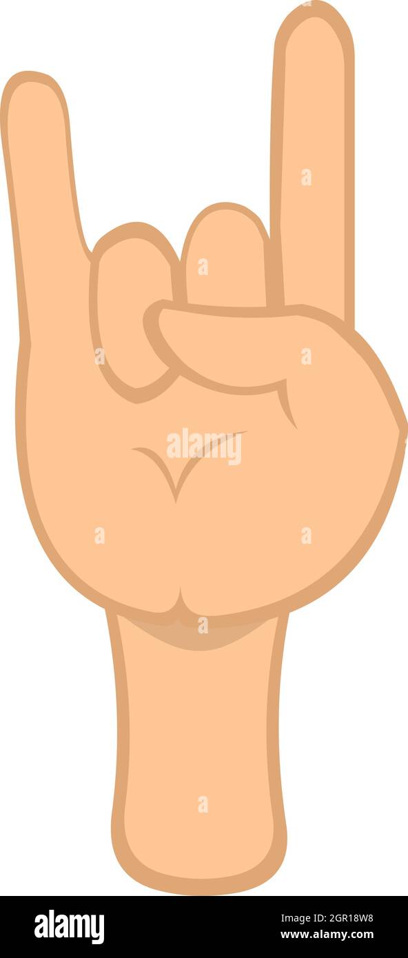 Vektor-Illustration von Emoticon der Hand machen Horn oder Schwermetall-Geste Stock Vektor