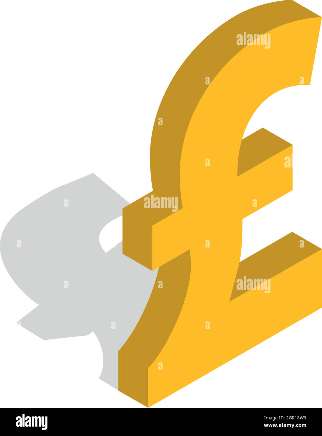 Zeichen für Pfund Sterling Symbol, isometrischen 3d Stil Stock Vektor