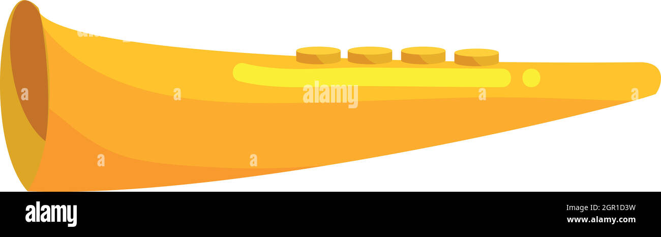 Gelbe Trompete Horn Trompete Symbol, Cartoon-Stil Stock Vektor