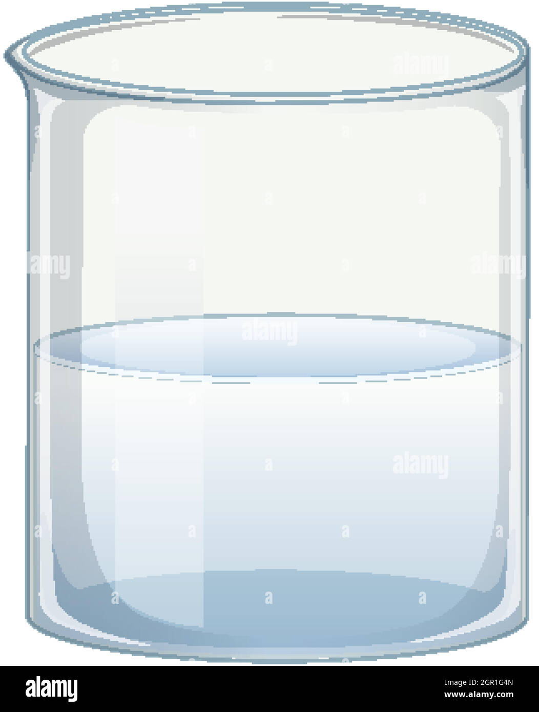 Transparenter Becher mit klarem Wasser auf weißem Hintergrund Stock Vektor