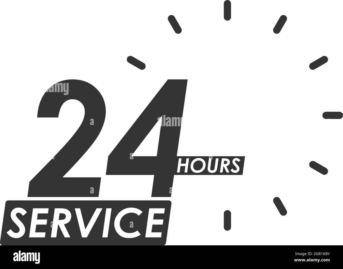 24 Stunden Symbol Logo Vektor Illustration Design Stock Vektor