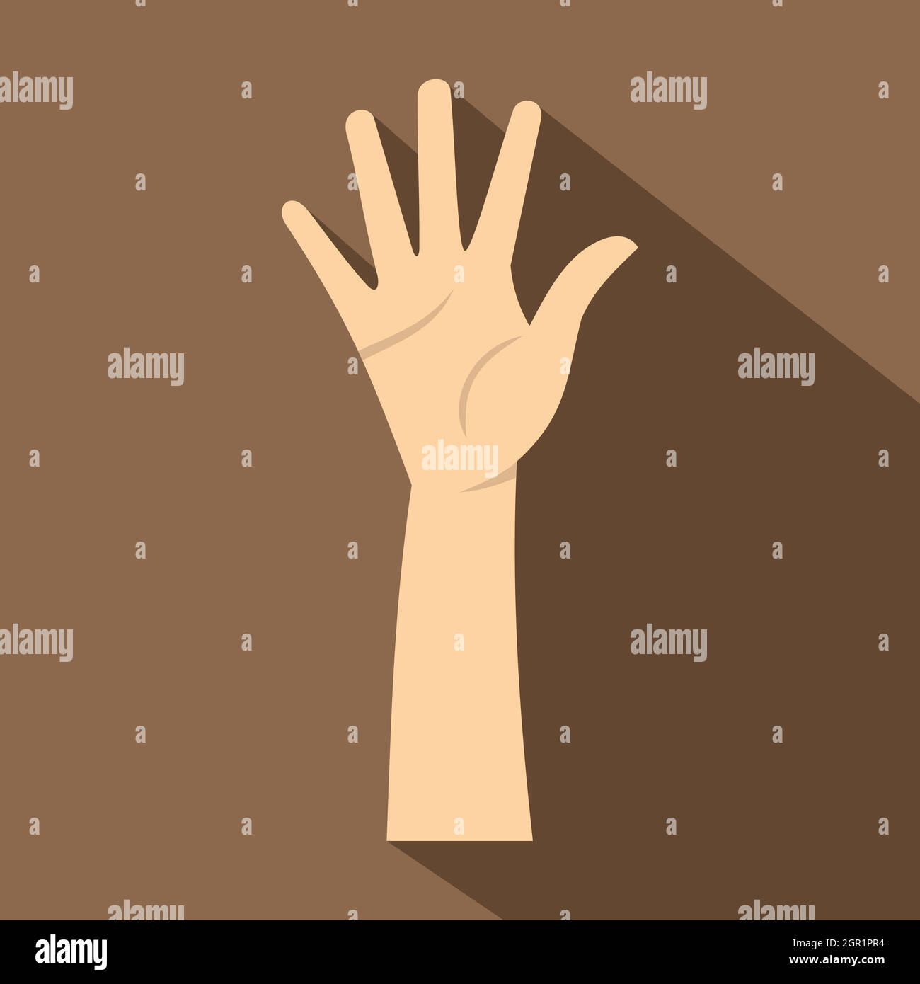 Mit fünf Fingern Handsymbol, flachen Stil Stock Vektor