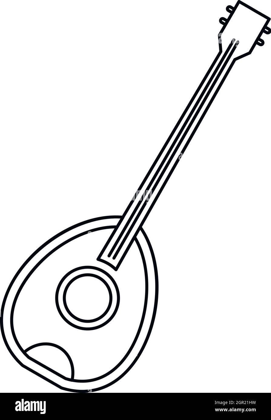 Saz-traditioneller türkischer Musik-Instrument-Symbol Stock Vektor
