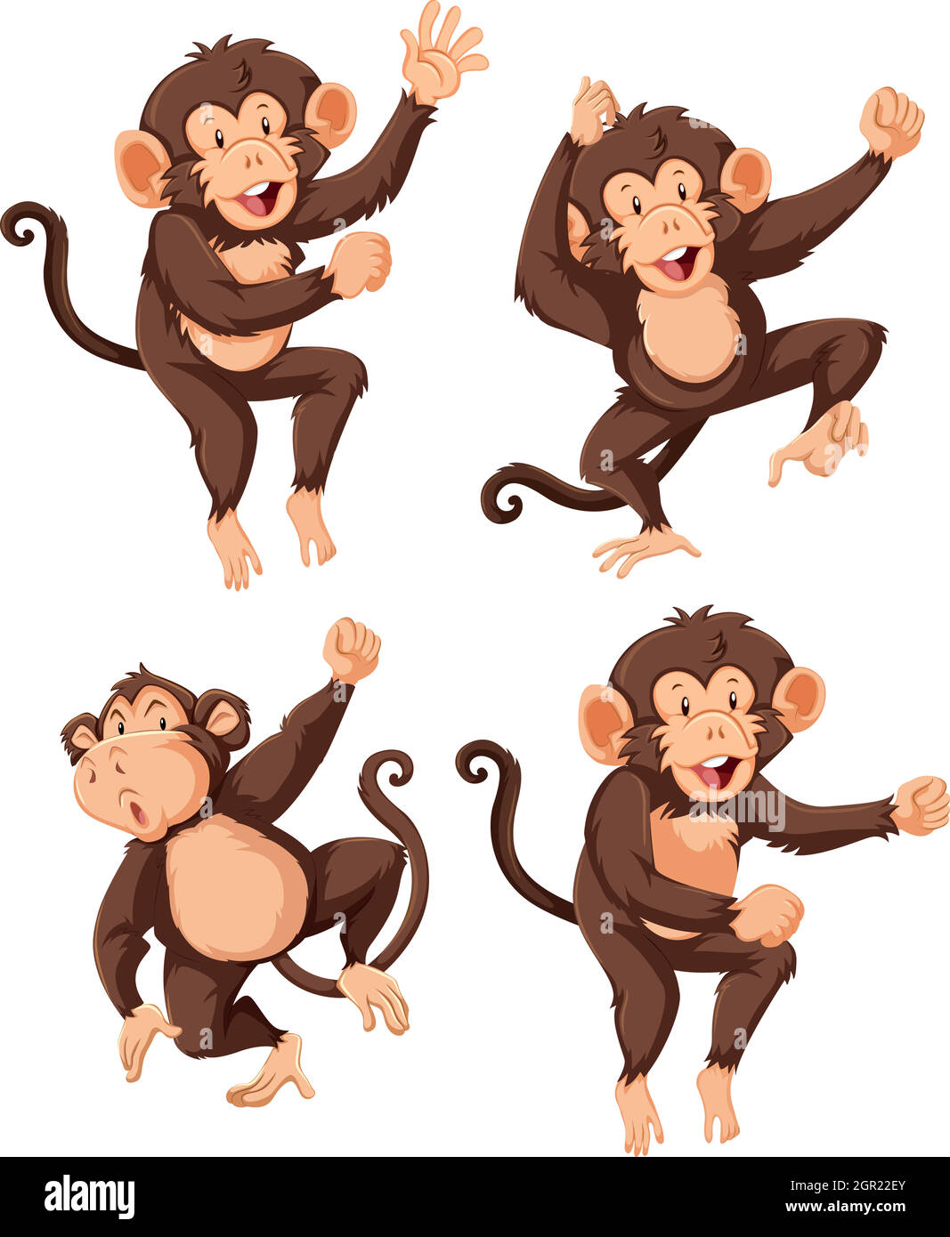 Satz von Affen Charakter Stock Vektor