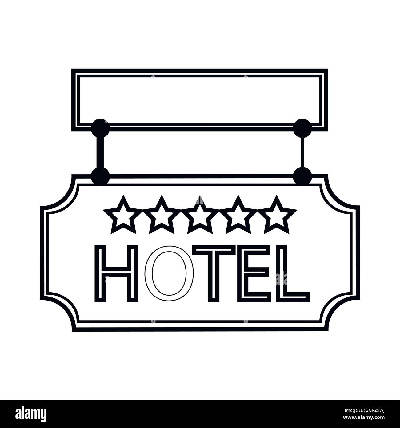 Schild Hotel Icon Umriss-Stil Stock Vektor