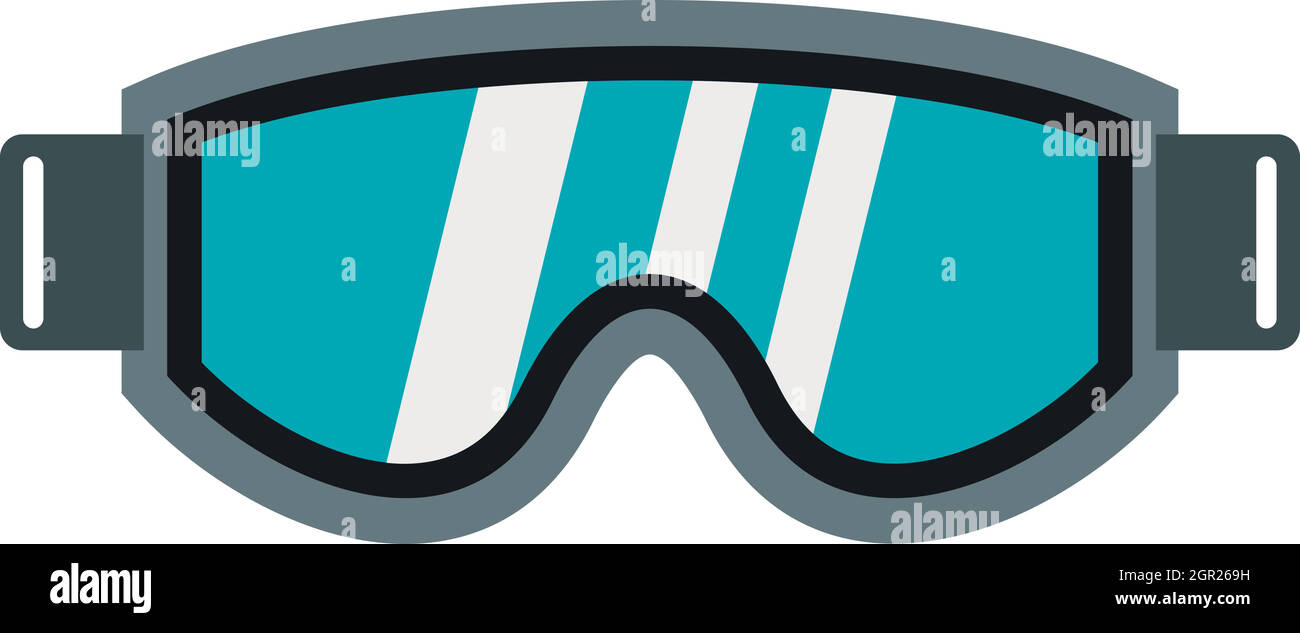 Gläser für Snowboard-Symbol, flachen Stil Stock Vektor