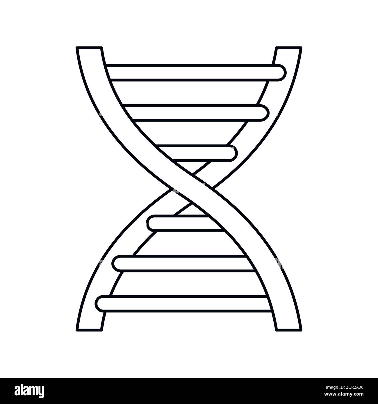 DNA-Symbol im Umriss-Stil Stock Vektor