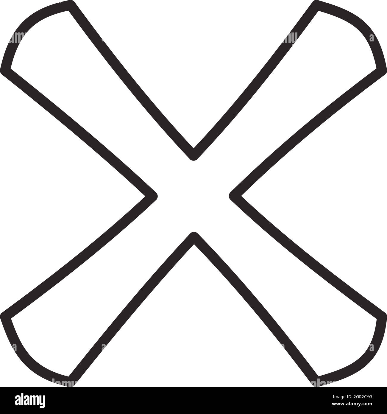 Kreuz, outline Style Stock Vektor