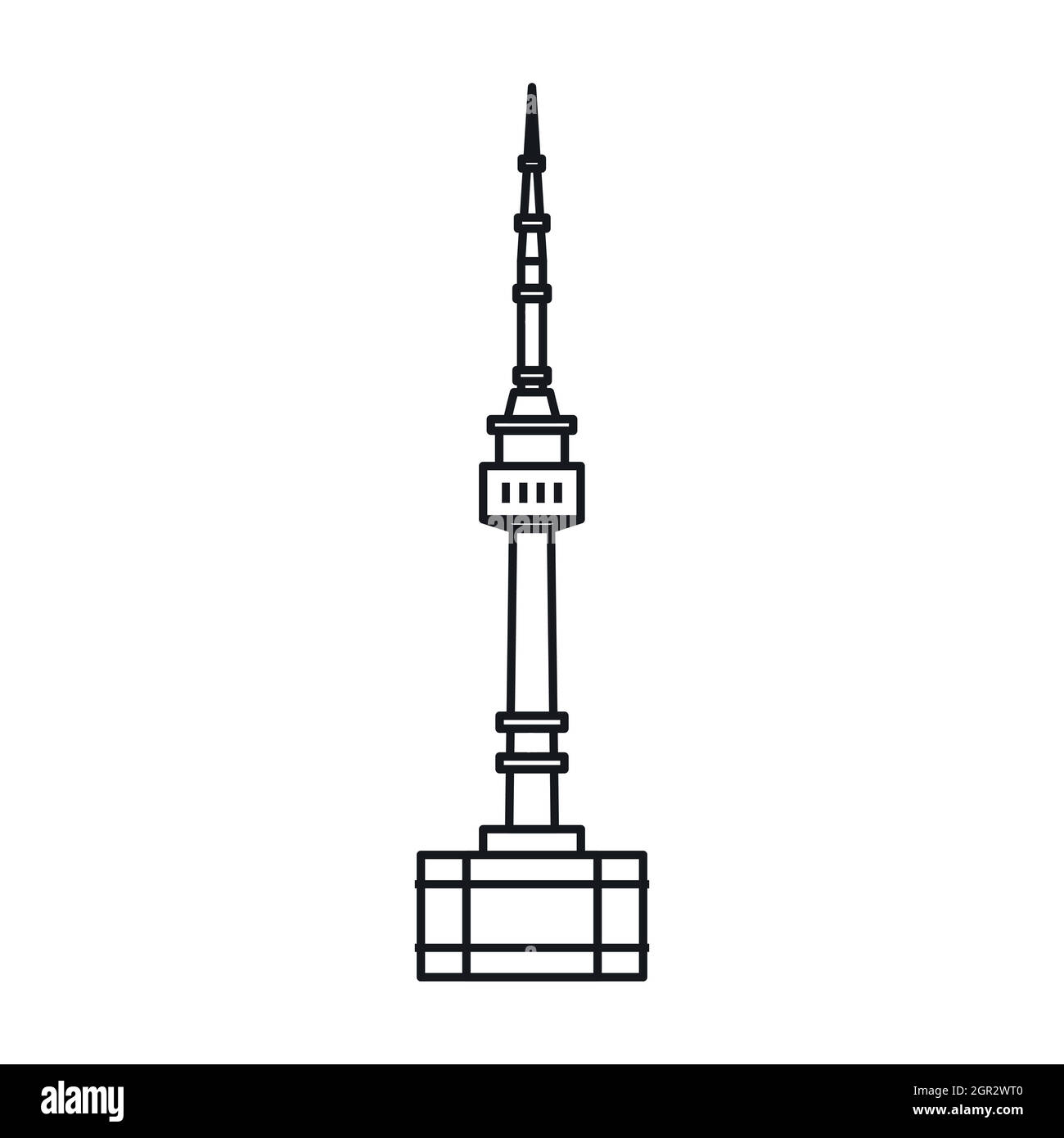 Namsan Tower in Seoul Symbol, outline Style Stock Vektor