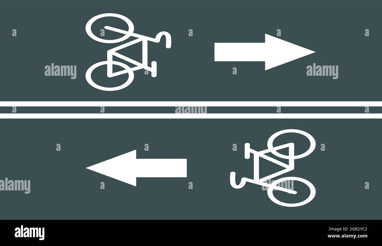 Straße für Radfahrer-Symbol, flachen Stil Stock Vektor