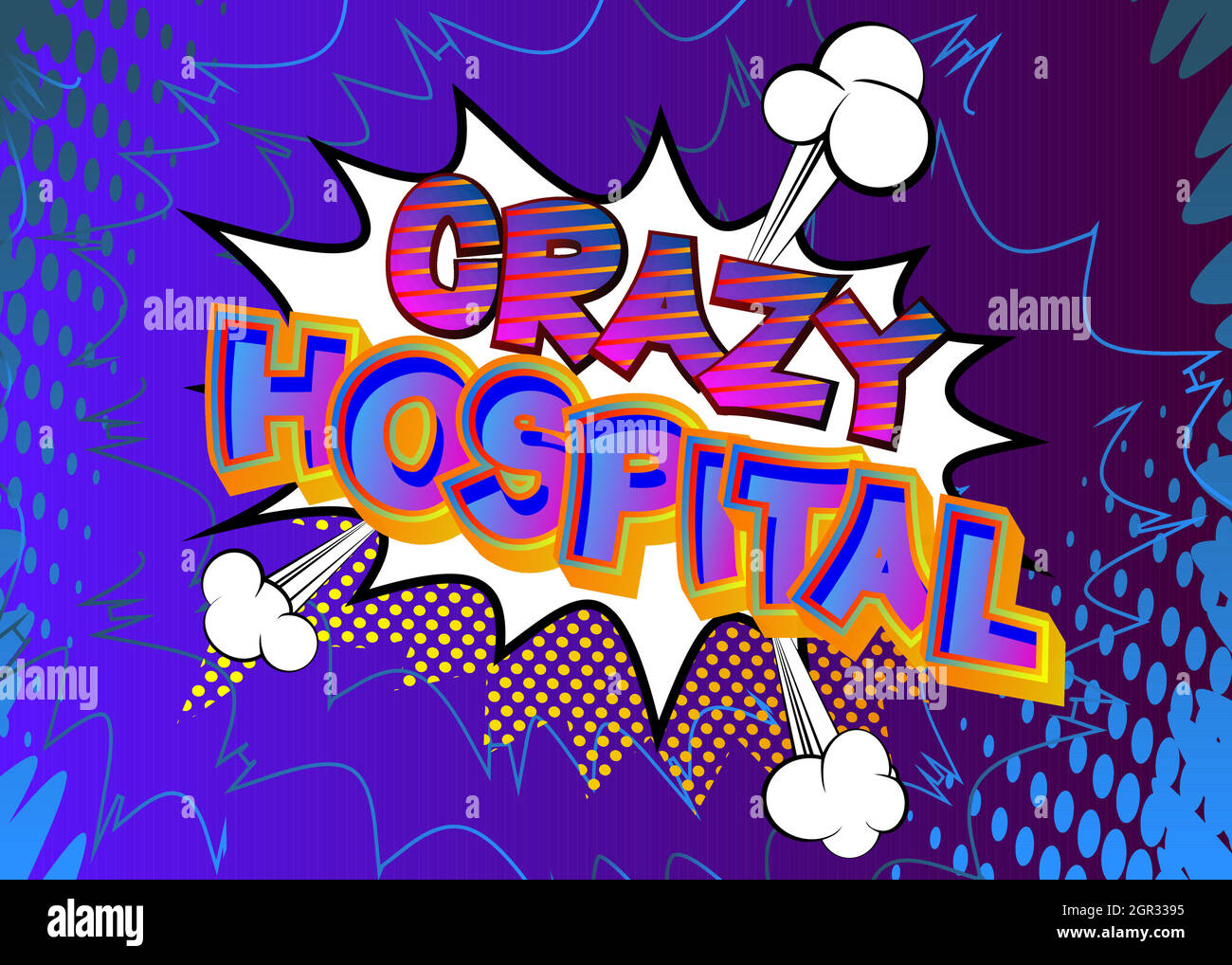Crazy Hospital - Comic-Wort Stock Vektor