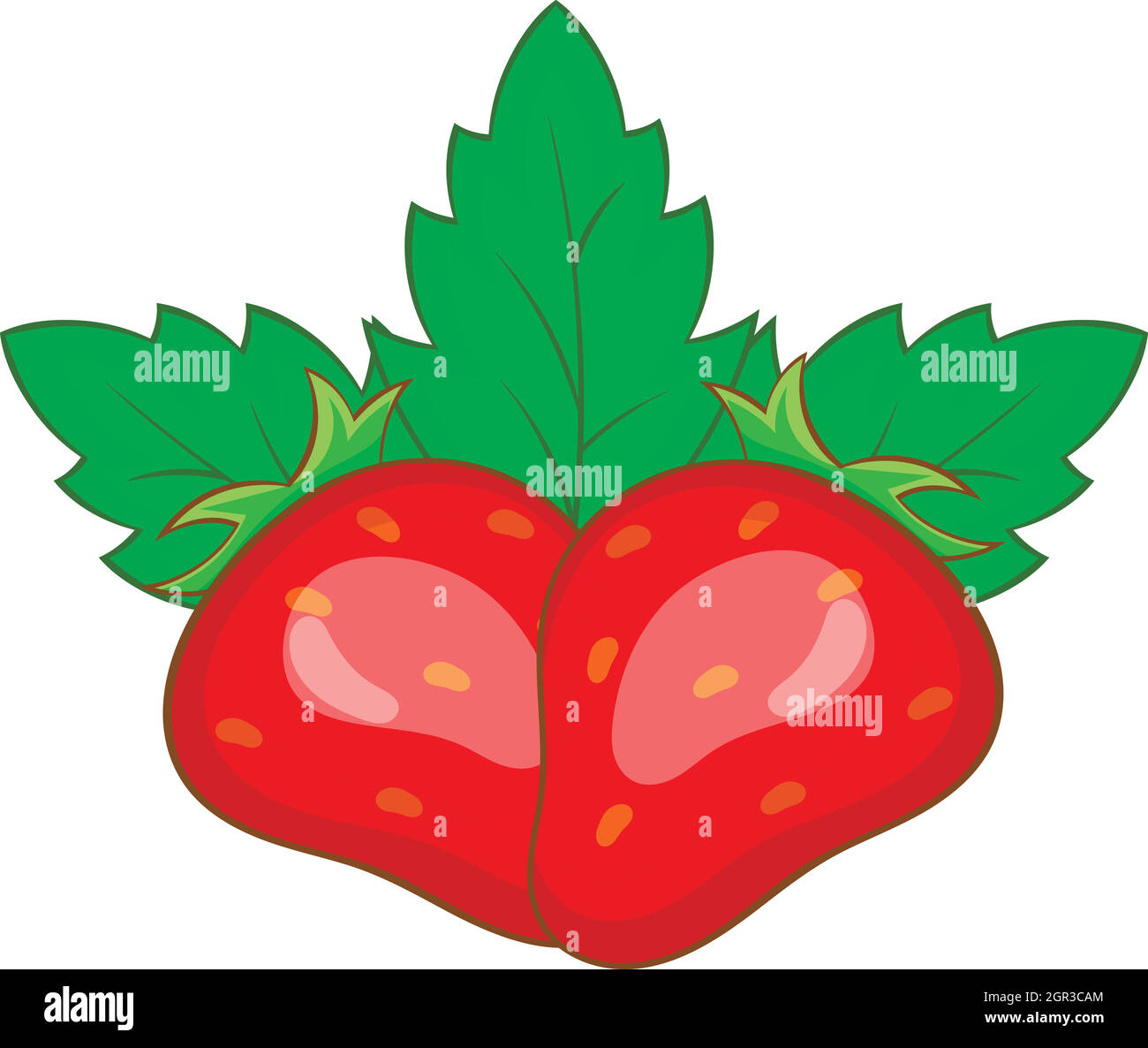 Erdbeer-Symbol im Cartoon-Stil Stock Vektor