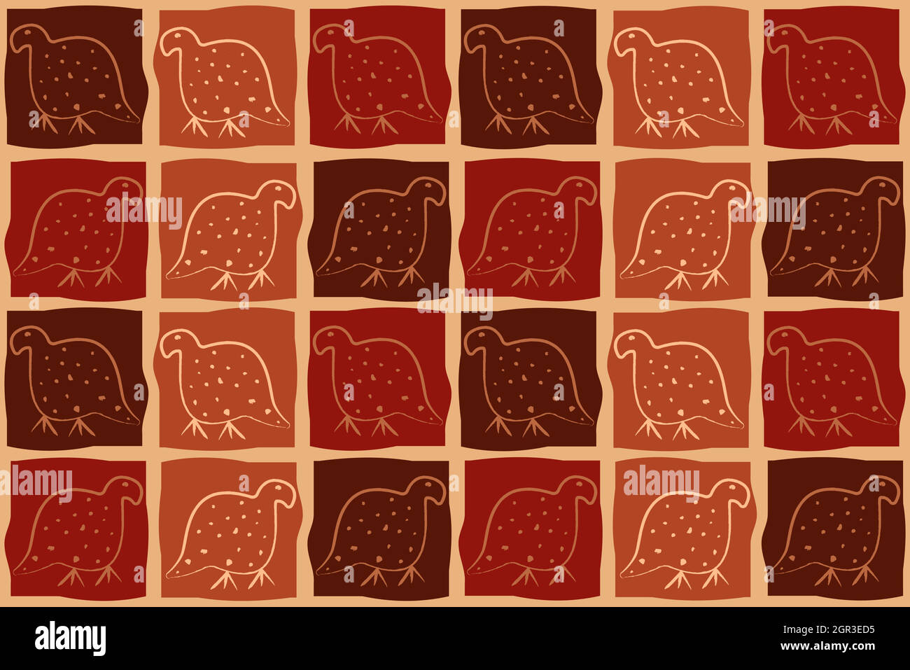 afrikanische traditionelle Wandbehänge, ethnische Muster, bedruckter Stoff, handgefertigte Tiermotive. Simbabwe Kunsthandwerk Tapisserie Vektor Afro Textur, Stock Vektor