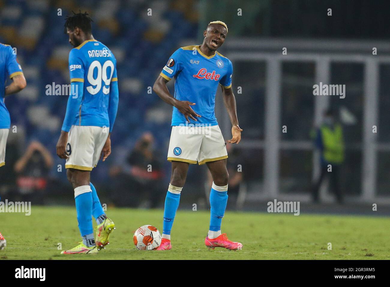 Victor Osimhen, der nigrische Stürmer von SSC Napoli, während des UEFA Europa League First Round Day Three Group C Fußballspiels zwischen SSC Napoli und Spartak Mosca am 30. September 2021 im Diego Armando Maradona Stadium in Neapel, Süditalien. Stockfoto