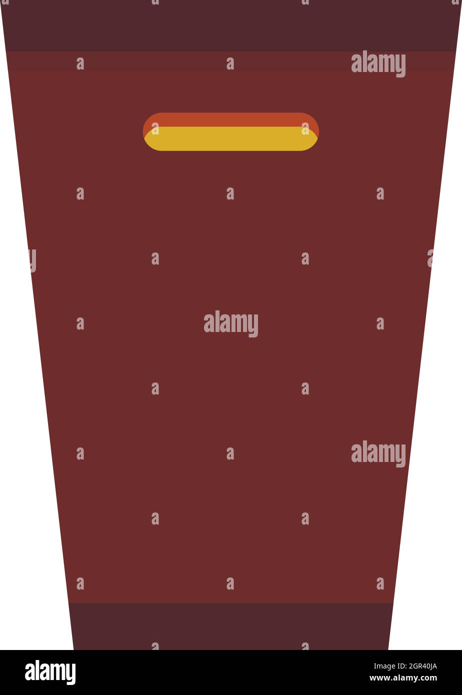 Braune Papierkorbsymbol, flachen Stil Stock Vektor