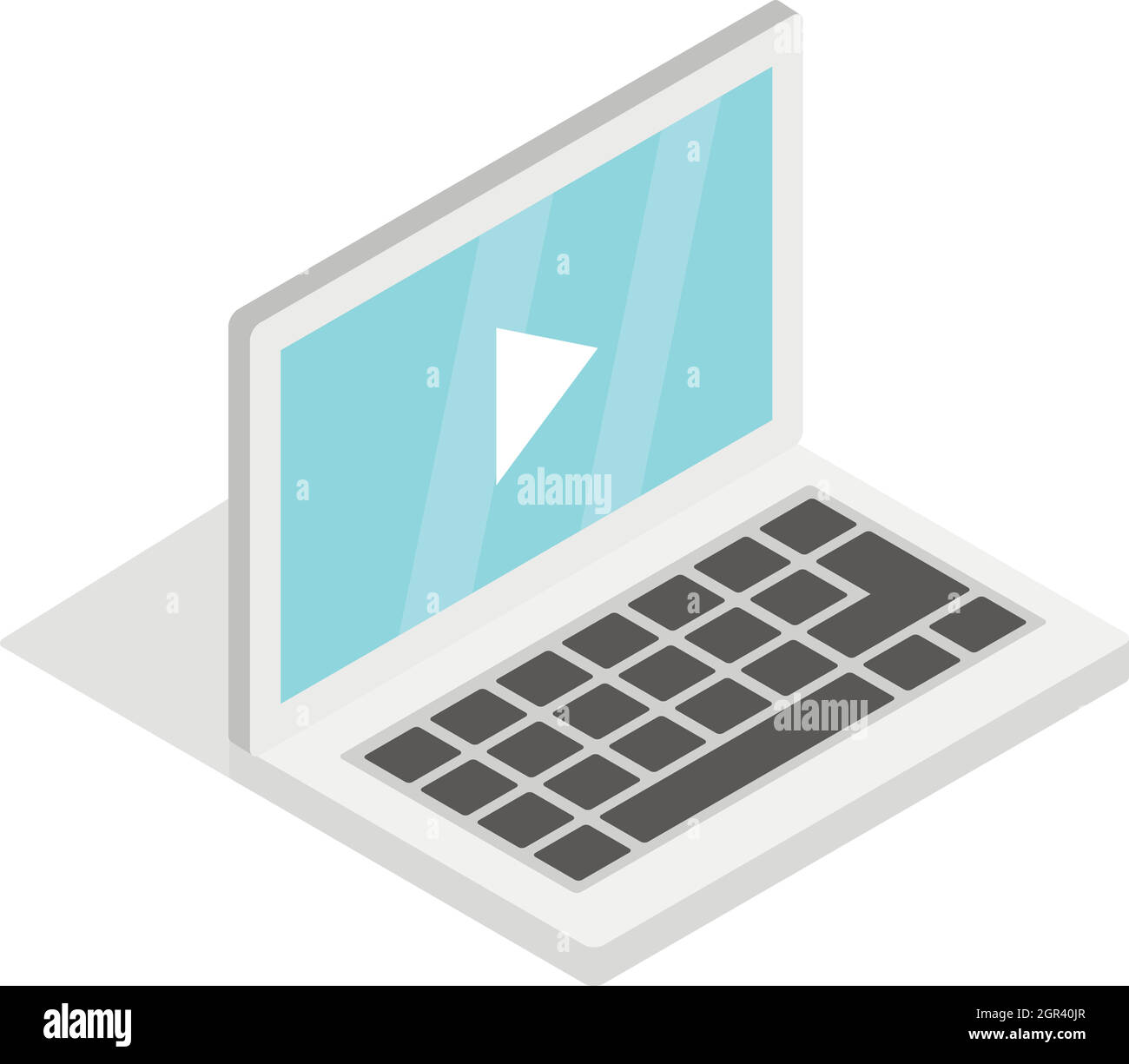 Video Film Mediaplayer auf das Laptop-Symbol Stock Vektor